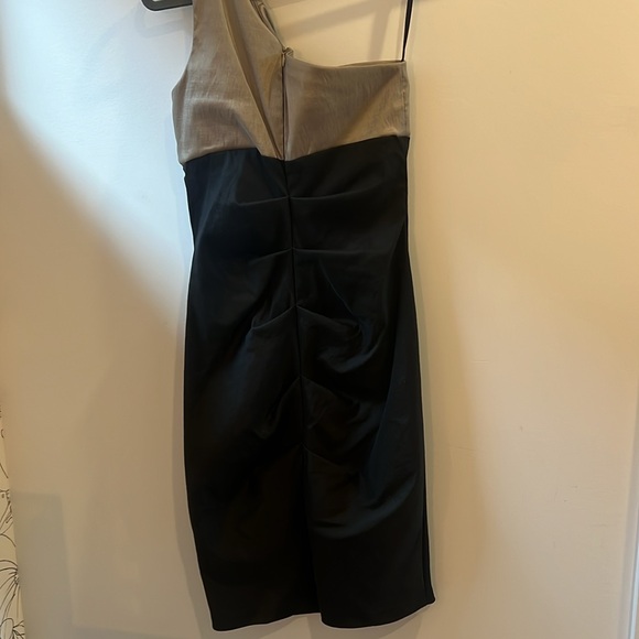 One shoulder, knee length, body con cocktail dress - Picture 4 of 4